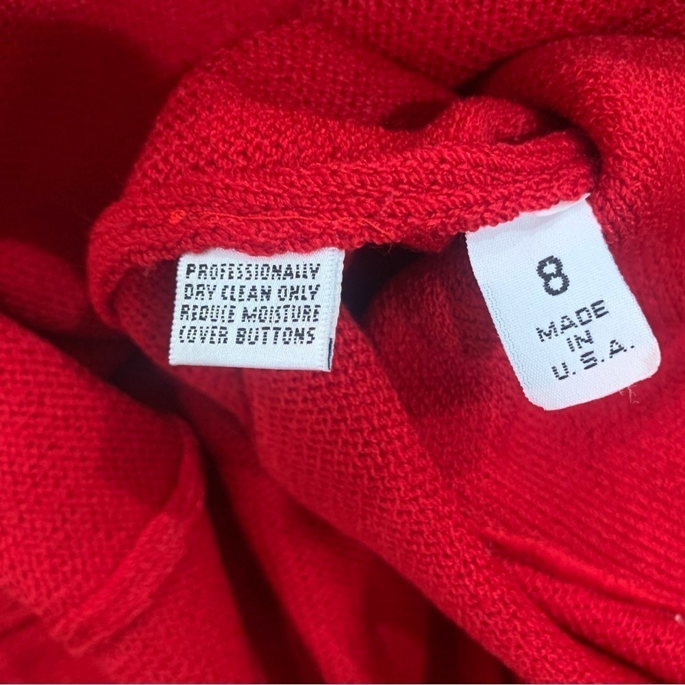 St John Cardigan Jacket Gold Button Down Long in Red - Picture 5 of 6